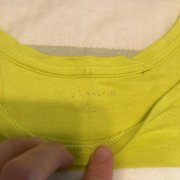 Ann Taylor, tank top, blue and green block striped with gold buttons size M - Picture 2 of 9